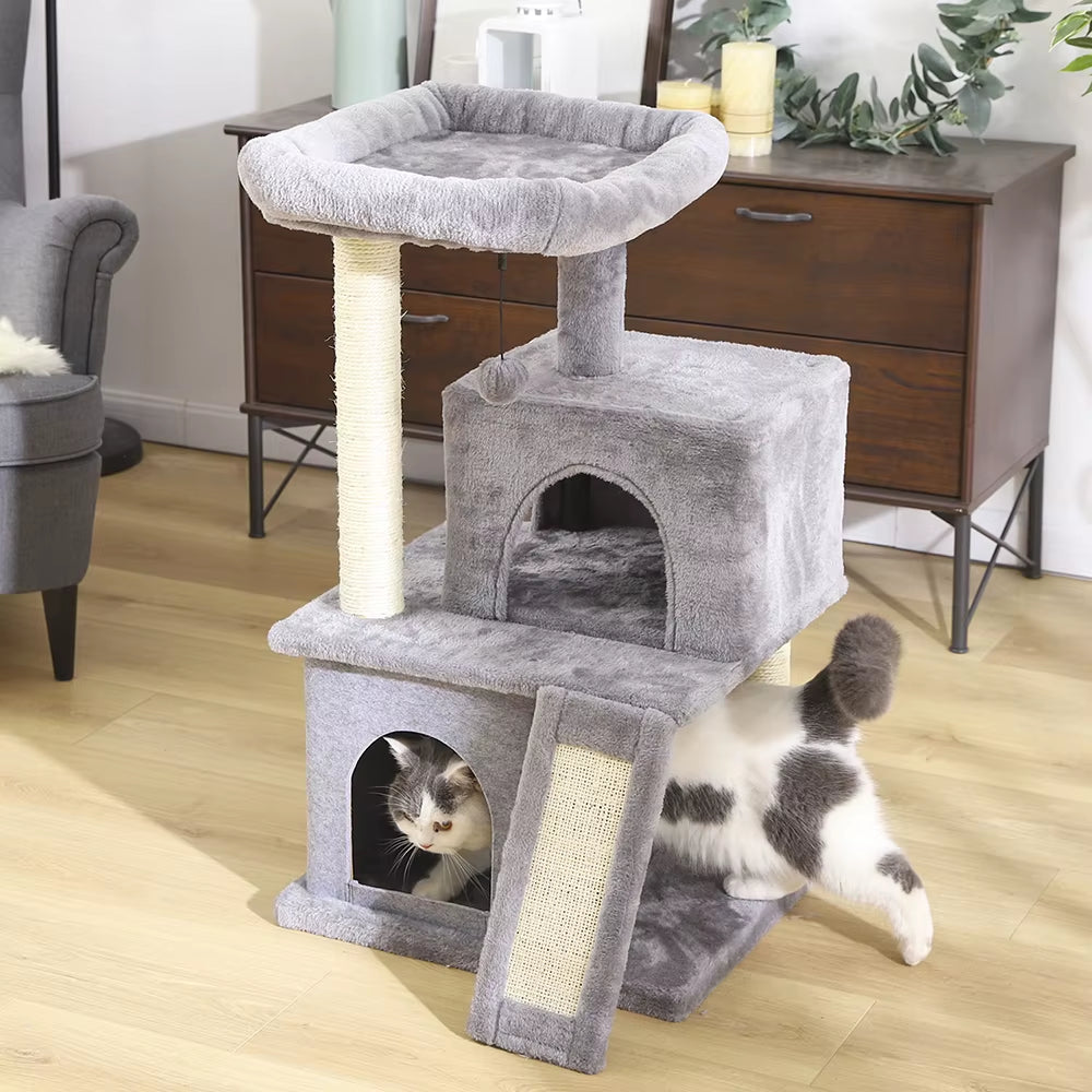Whisker Wonderland Cat Tree - 9-Level Play Tower with Condo & Ladder