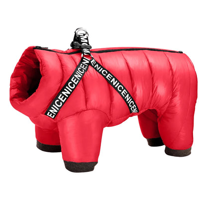 Winter Dog Clothes Super Warm Pet Dog Jacket Coat with Harness Waterproof Puppy Clothing Hoodies for Small Medium Dogs Outfit