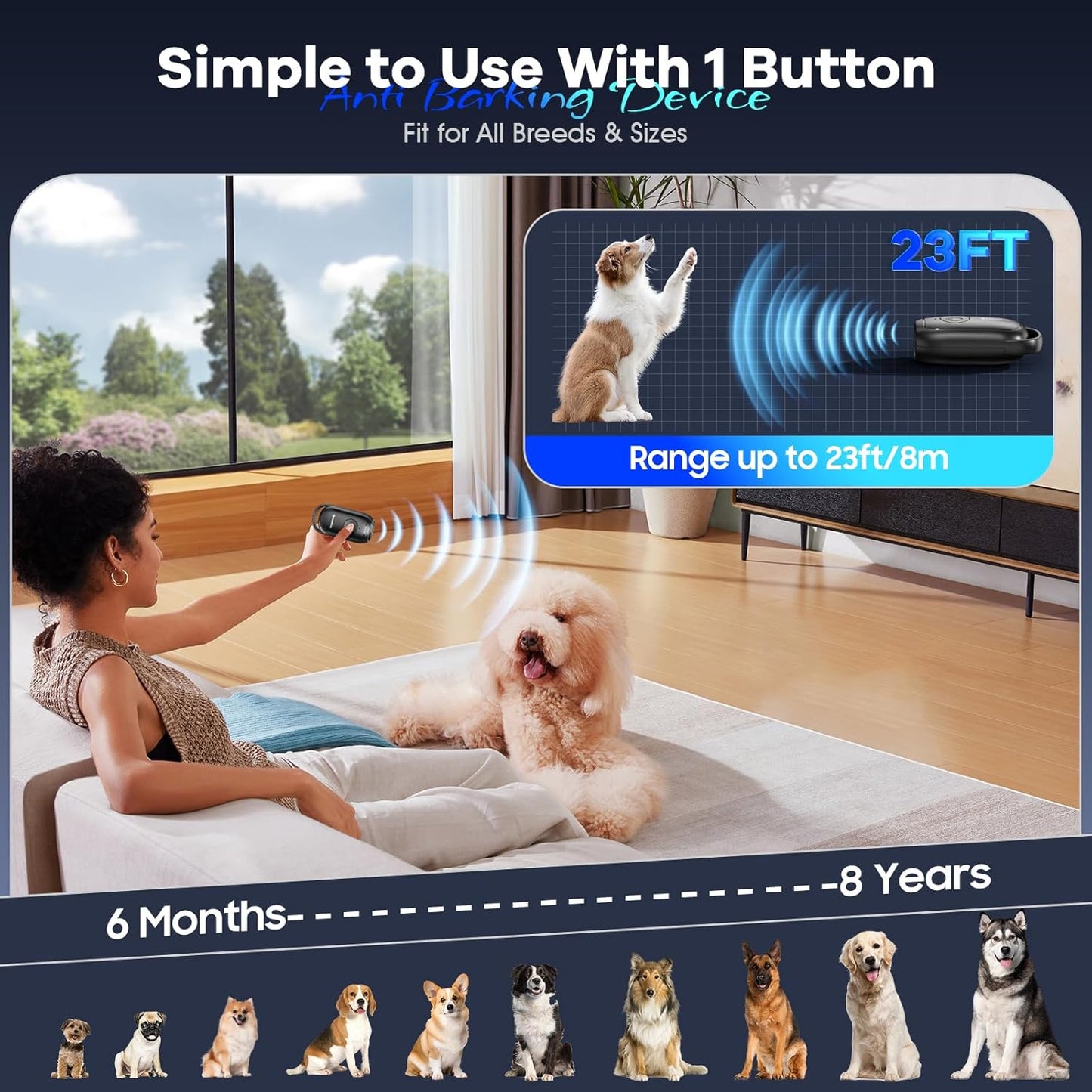 SilentPaw Pro Ultrasonic Anti-Bark Device - Portable & Rechargeable