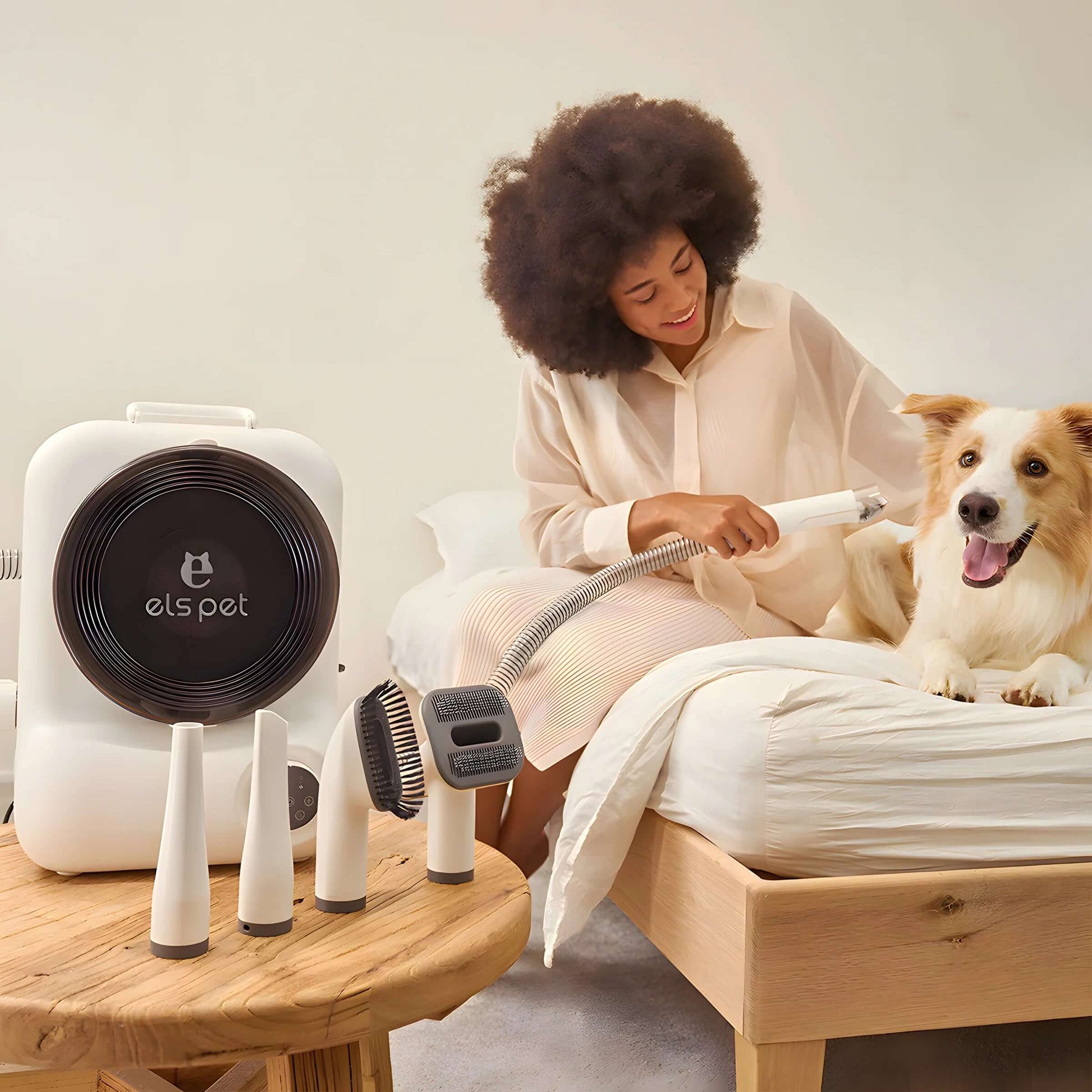 Pet Grooming Vacuum Kit with the Els 5-in-1 Grooming Vacuum System