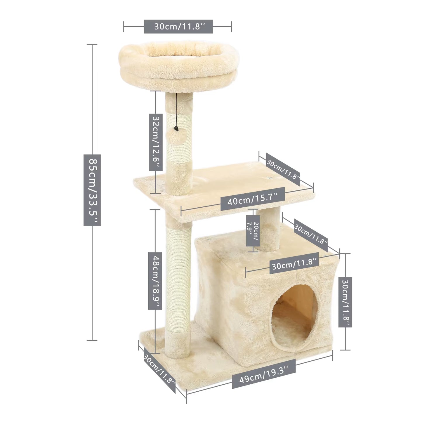 Whisker Wonderland Cat Tree - 9-Level Play Tower with Condo & Ladder