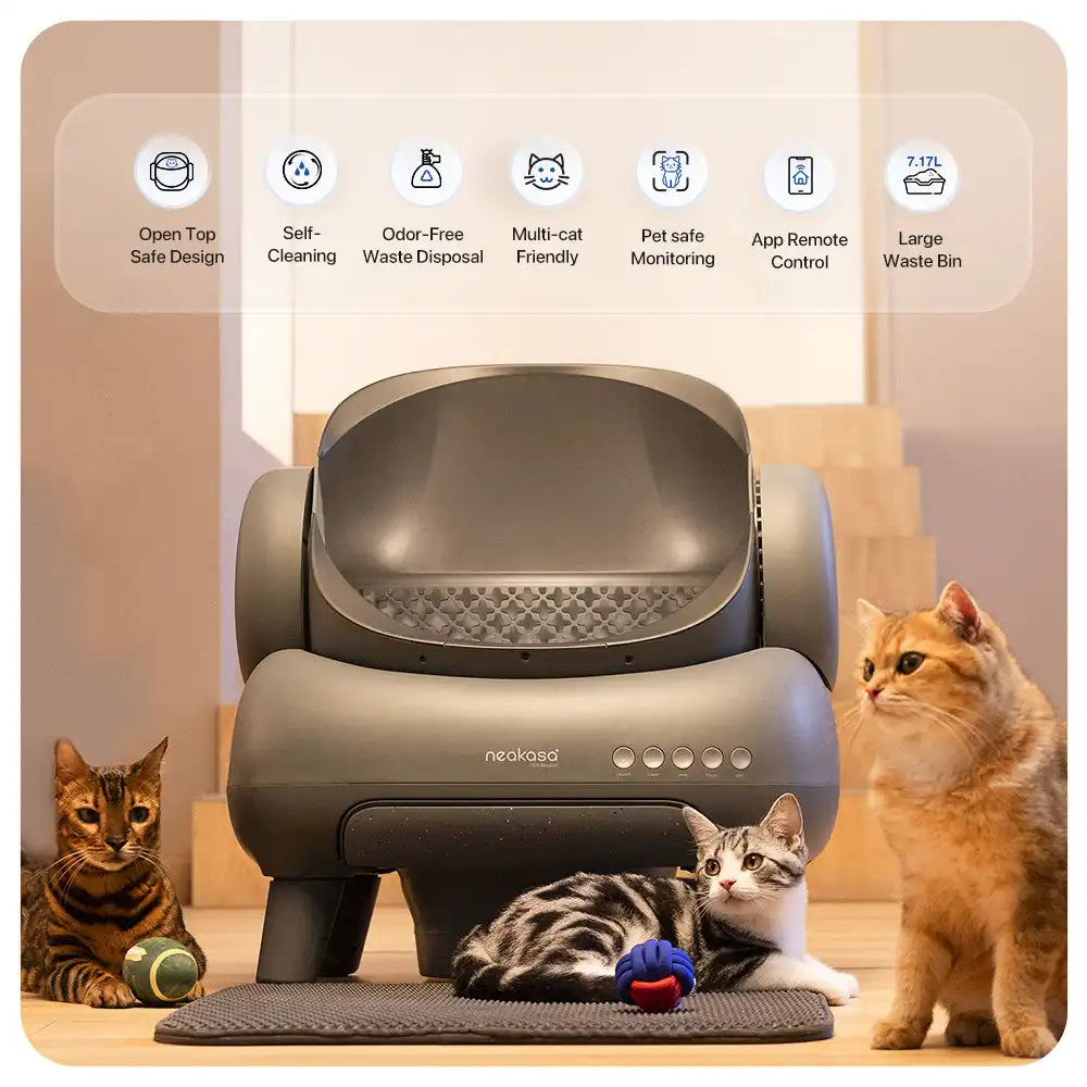 M1 Self-Cleaning Cat Litter Box with Open Top Design