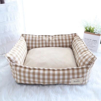 Premium Removable and Washable Cotton Linen Pet Bed for Dogs and Cats - Comfortable Sleeping Mat for Small, Medium, and Large Pets