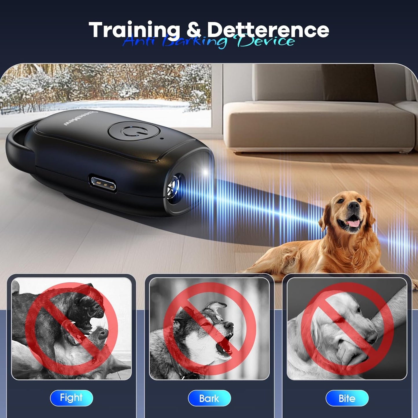 SilentPaw Pro Ultrasonic Anti-Bark Device - Portable & Rechargeable