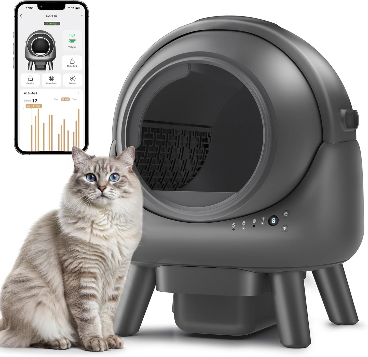 Automatic Self-Cleaning Litter Box with App Control