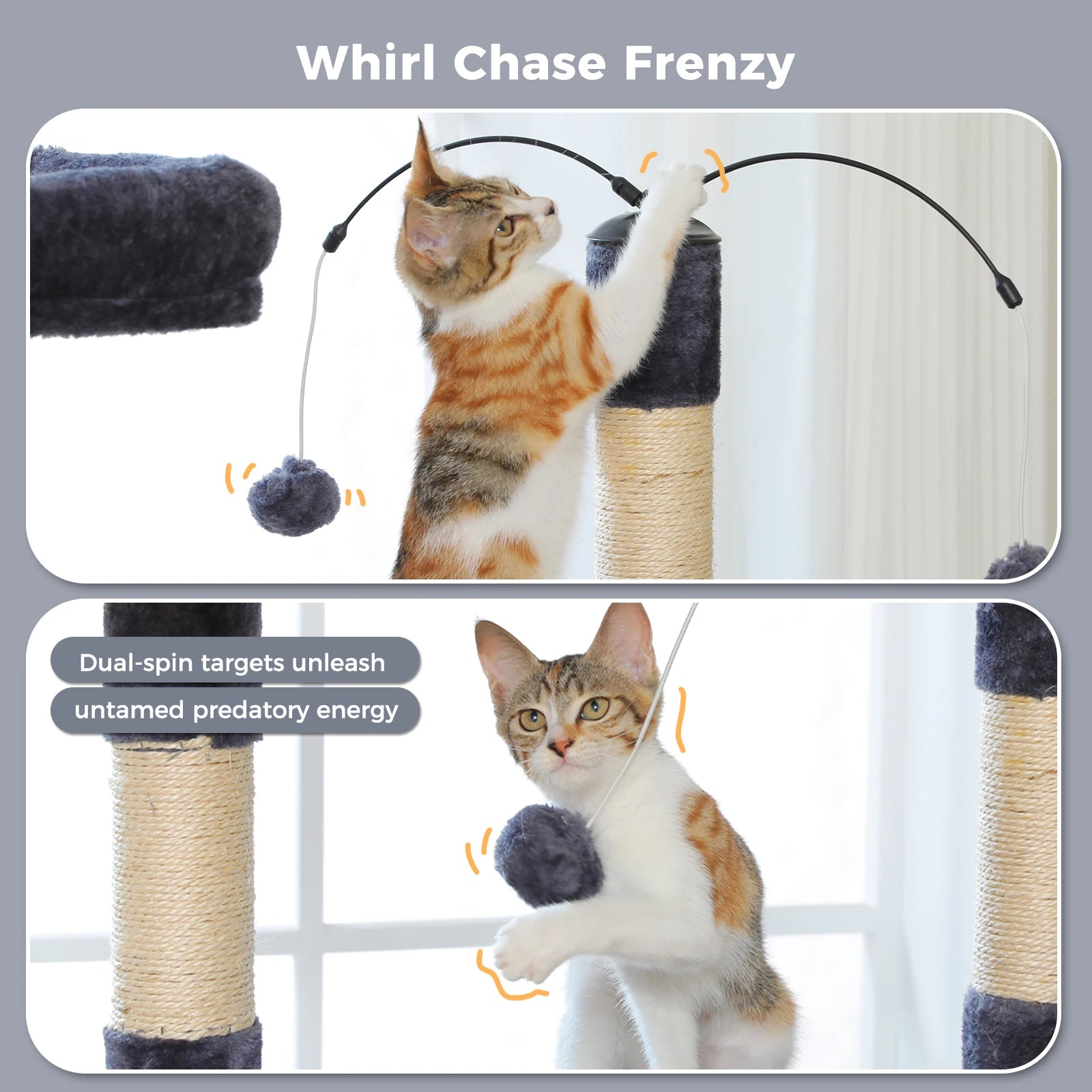 Multi-Level Cat Tree Tower with Sisal Scratching Posts and Plush Perch - Spacious Indoor Cat Condo and Scratching Solution