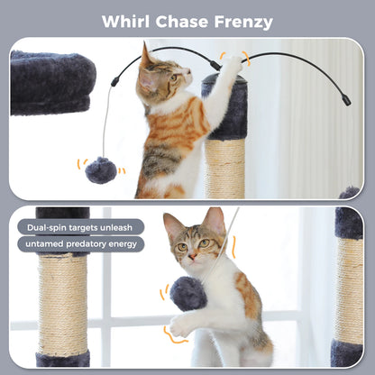 Multi-Level Cat Tree Tower with Sisal Scratching Posts and Plush Perch - Spacious Indoor Cat Condo and Scratching Solution