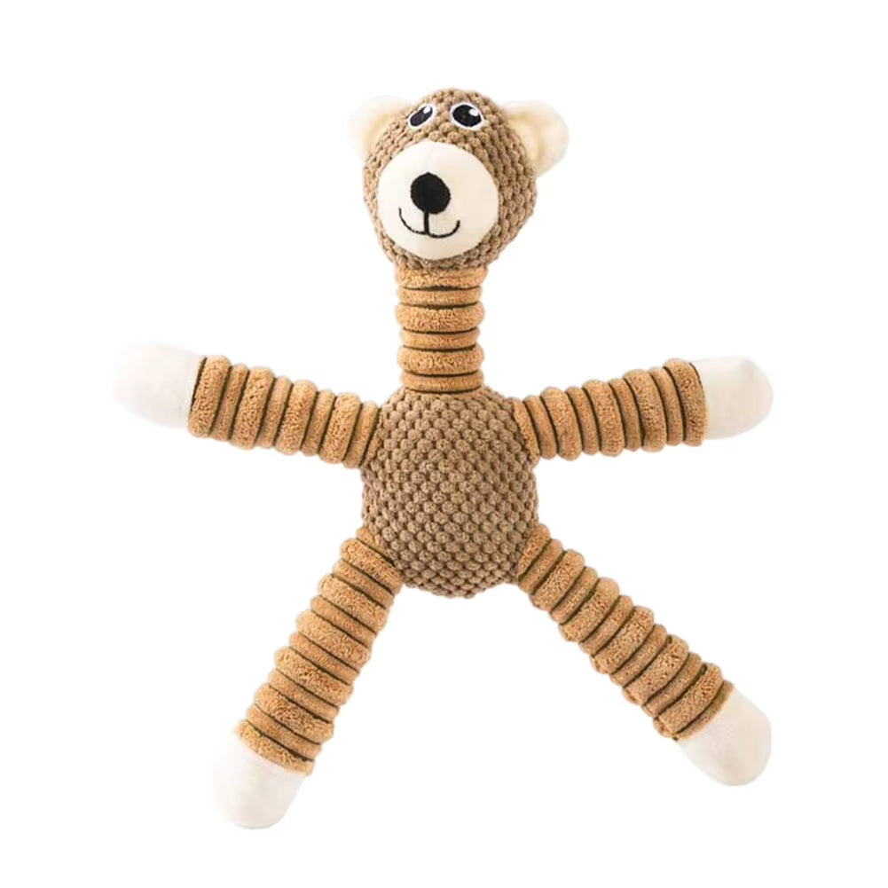 PlayPals Squeaky Plush Toys - Durable Animal Chew Toys with Fun Sounds