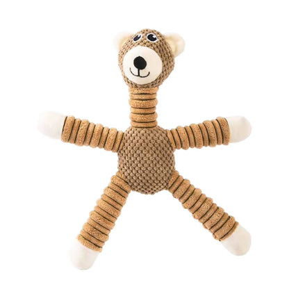 PlayPals Squeaky Plush Toys - Durable Animal Chew Toys with Fun Sounds