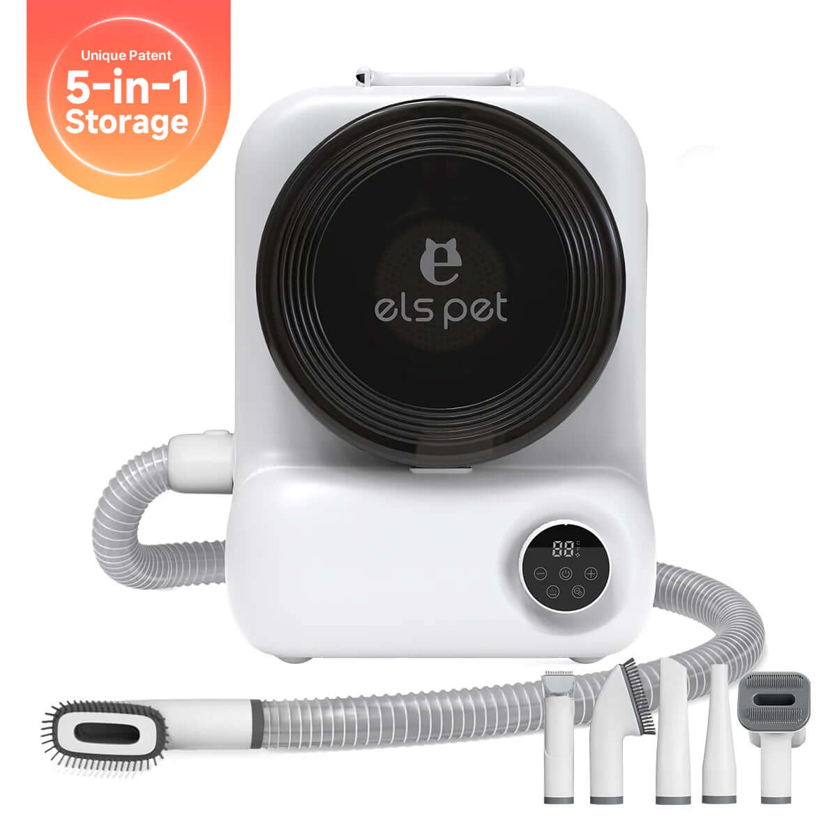 Pet Grooming Vacuum Kit with the Els 5-in-1 Grooming Vacuum System