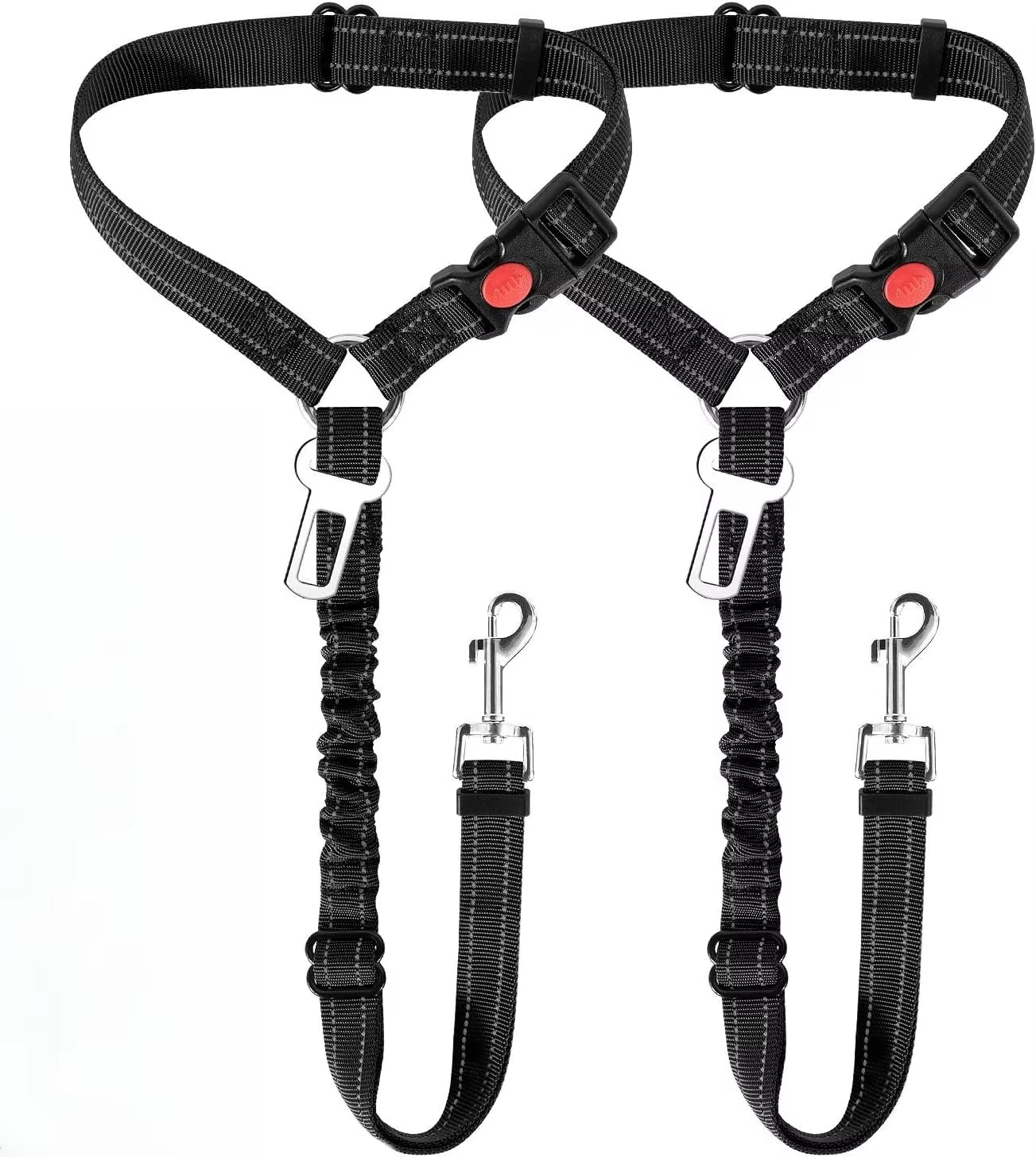 2-in-1 Adjustable Dog Car Harness & Safety Belt