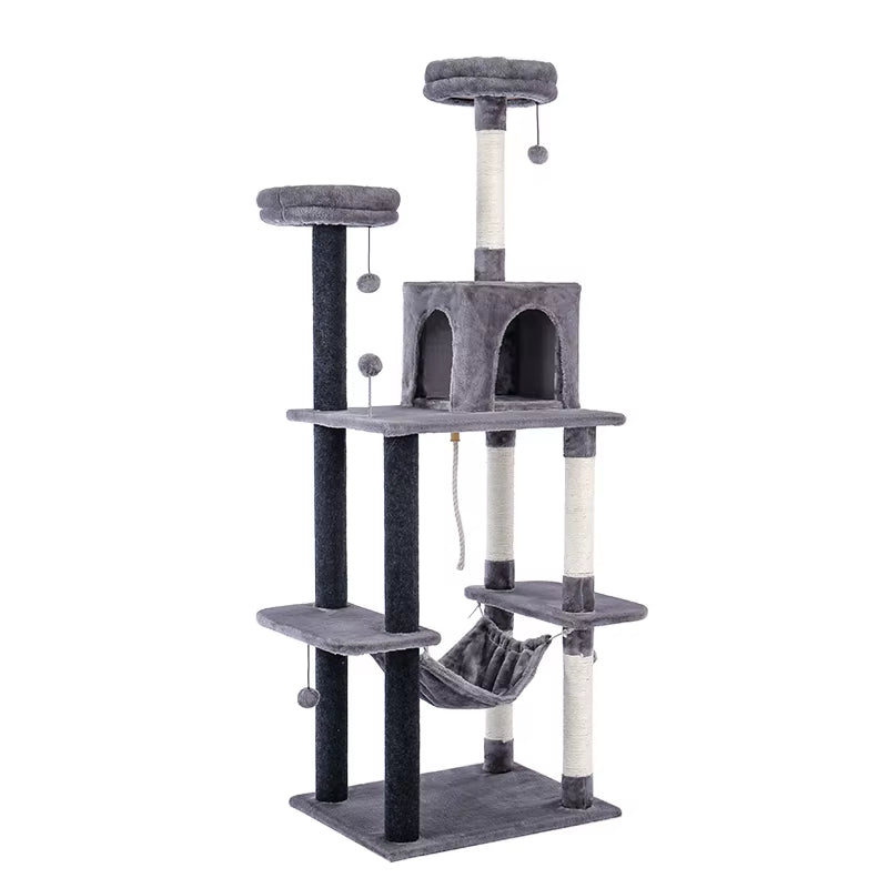 Whisker Wonderland Cat Tree - 9-Level Play Tower with Condo & Ladder