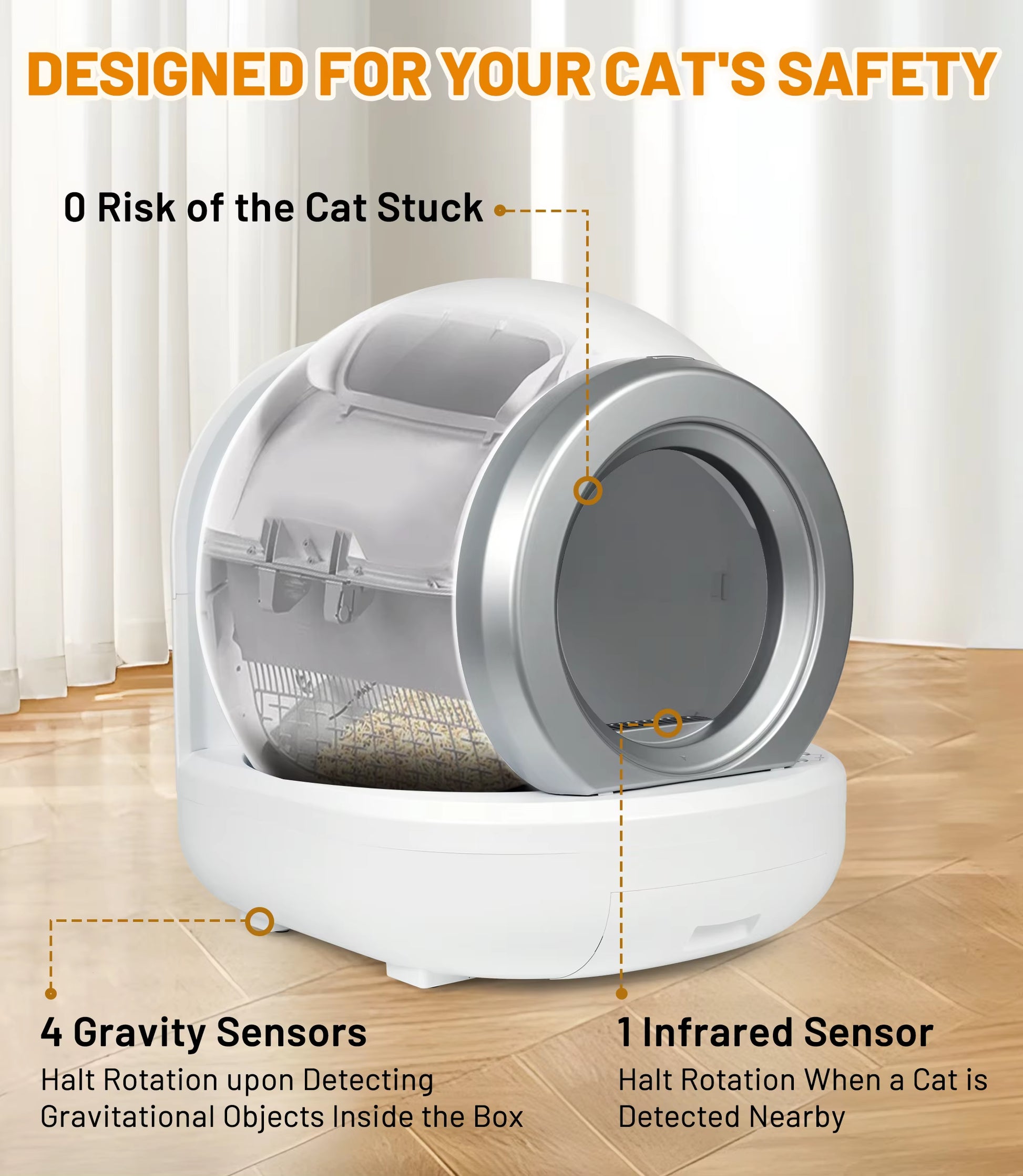 Smart Self-Cleaning Cat Litter Box 65L – App Control & Odor-Free