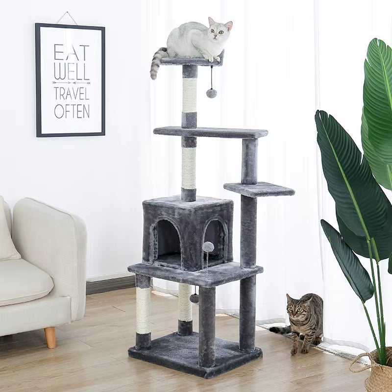 Whisker Wonderland Cat Tree - 9-Level Play Tower with Condo & Ladder