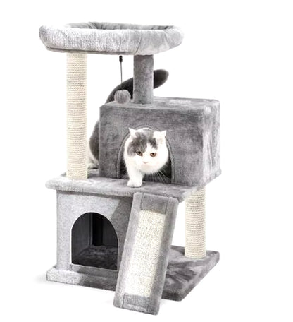 Whisker Wonderland Cat Tree - 9-Level Play Tower with Condo & Ladder