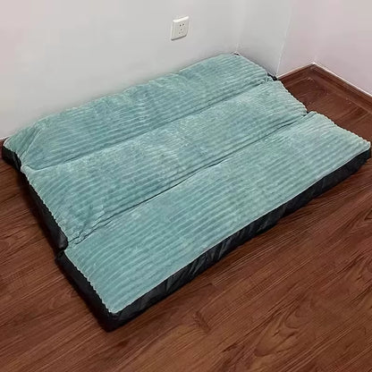 Luxurious Corduroy Dog Bed - Warm Winter Sleeping Mat for Small, Medium, and Large Dogs - Removable and Washable Pet Supplies