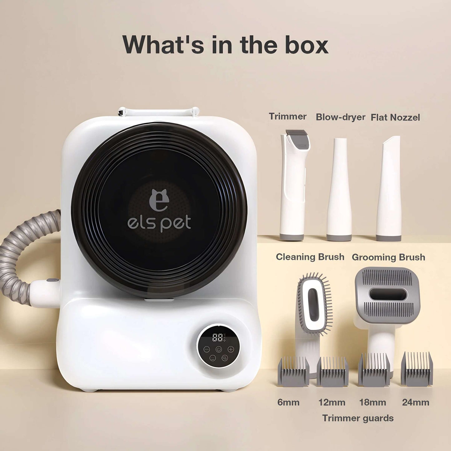 Pet Grooming Vacuum Kit with the Els 5-in-1 Grooming Vacuum System