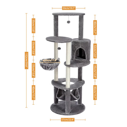 Whisker Wonderland Cat Tree - 9-Level Play Tower with Condo & Ladder