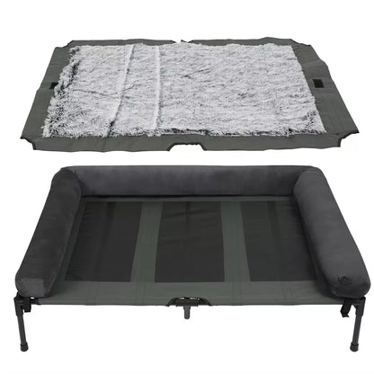 Breezecool Elevated Dog Bed - All-Season Cooling Cot with Bolster