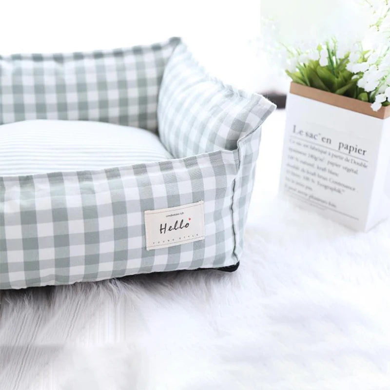 Premium Removable and Washable Cotton Linen Pet Bed for Dogs and Cats - Comfortable Sleeping Mat for Small, Medium, and Large Pets
