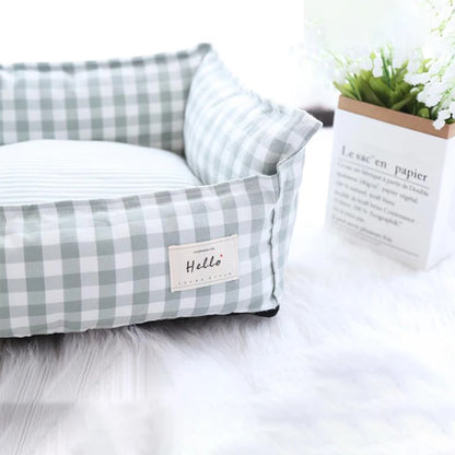 Premium Removable and Washable Cotton Linen Pet Bed for Dogs and Cats - Comfortable Sleeping Mat for Small, Medium, and Large Pets