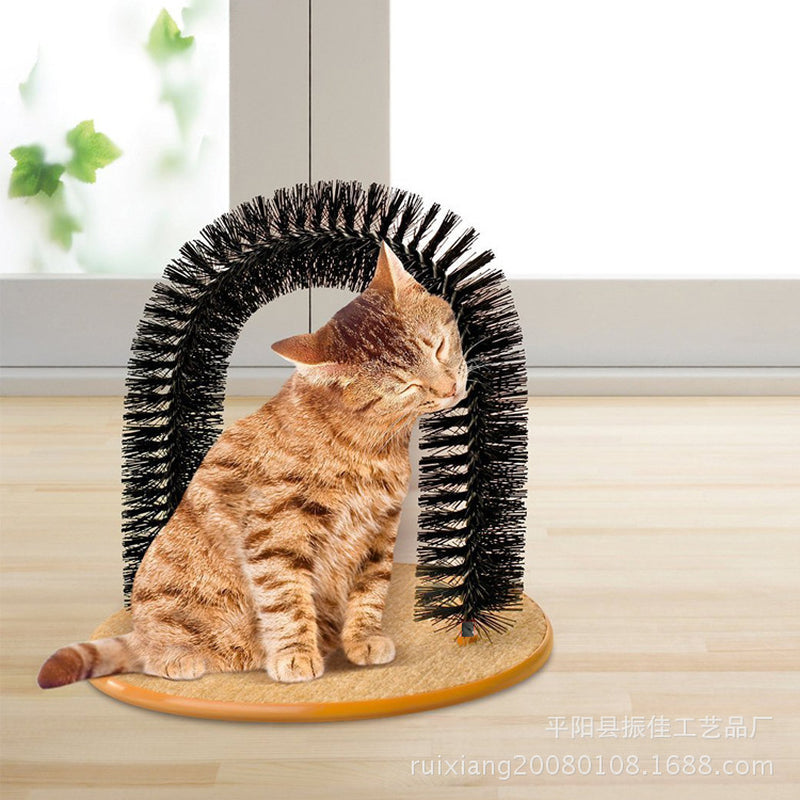 Cat Self-Grooming Arch Toy – Scratcher & Massage Brush