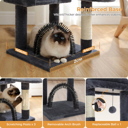 Multi-Level Cat Tree Tower with Sisal Scratching Posts and Plush Perch - Spacious Indoor Cat Condo and Scratching Solution