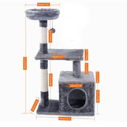 Whisker Wonderland Cat Tree - 9-Level Play Tower with Condo & Ladder