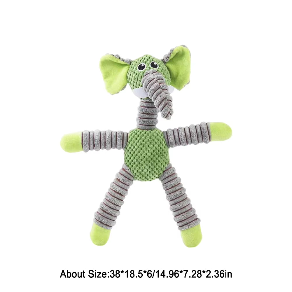 PlayPals Squeaky Plush Toys - Durable Animal Chew Toys with Fun Sounds