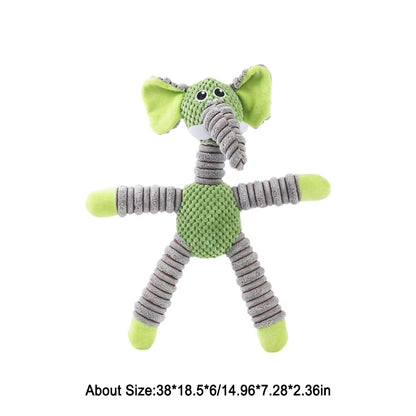 PlayPals Squeaky Plush Toys - Durable Animal Chew Toys with Fun Sounds