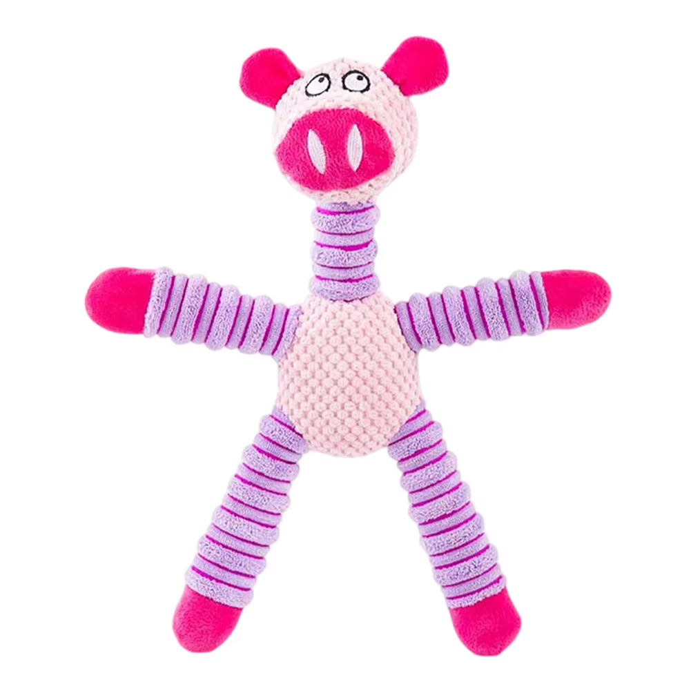 PlayPals Squeaky Plush Toys - Durable Animal Chew Toys with Fun Sounds