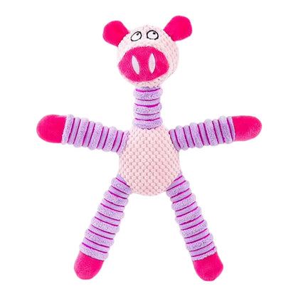 PlayPals Squeaky Plush Toys - Durable Animal Chew Toys with Fun Sounds