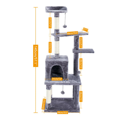 Whisker Wonderland Cat Tree - 9-Level Play Tower with Condo & Ladder