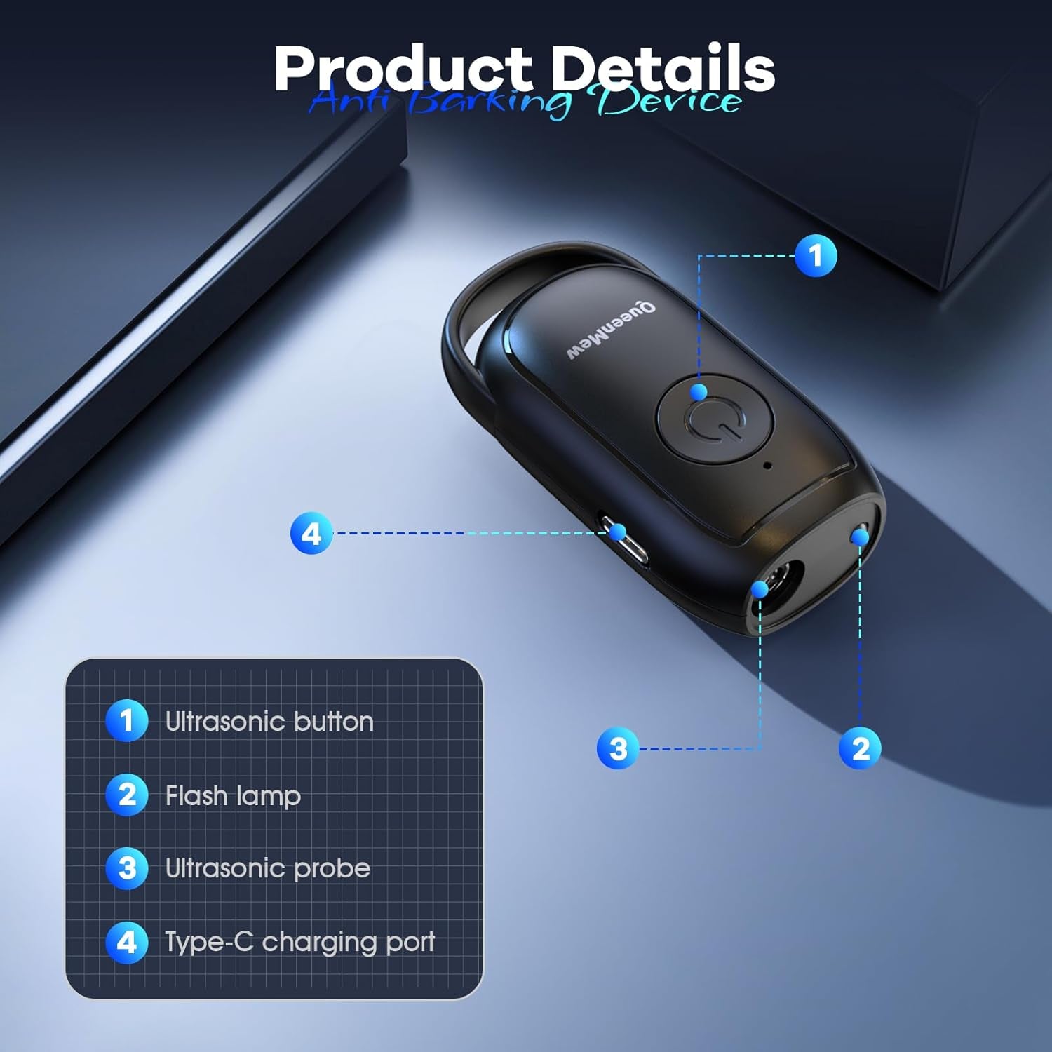 SilentPaw Pro Ultrasonic Anti-Bark Device - Portable & Rechargeable