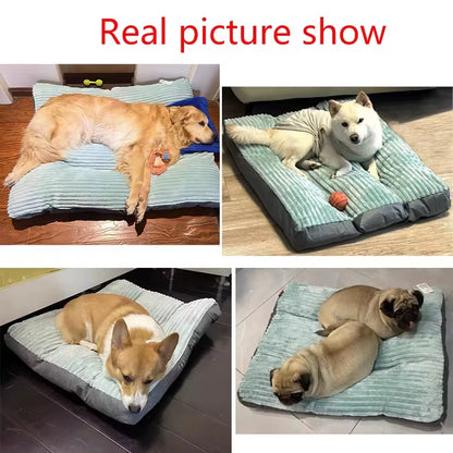 Luxurious Corduroy Dog Bed - Warm Winter Sleeping Mat for Small, Medium, and Large Dogs - Removable and Washable Pet Supplies