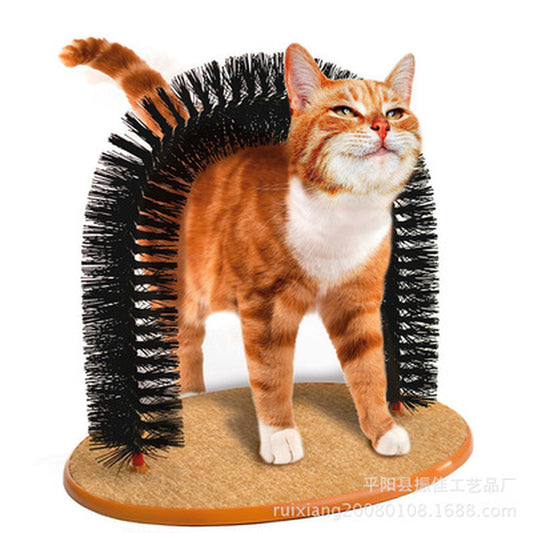 Cat Self-Grooming Arch Toy – Scratcher & Massage Brush