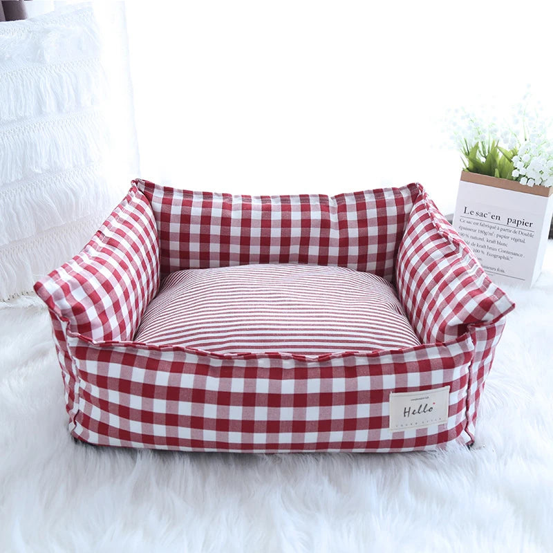 Premium Removable and Washable Cotton Linen Pet Bed for Dogs and Cats - Comfortable Sleeping Mat for Small, Medium, and Large Pets