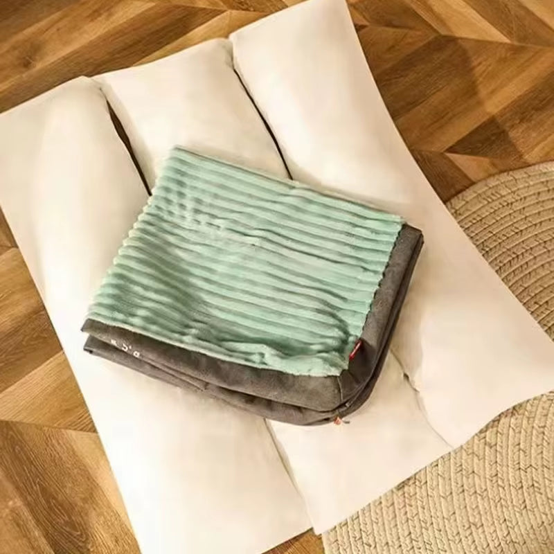 Luxurious Corduroy Dog Bed - Warm Winter Sleeping Mat for Small, Medium, and Large Dogs - Removable and Washable Pet Supplies