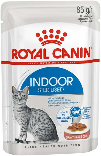 Indoor Sterilised Cat Wet Food – 12 × 85 g | Tender Chunks in Sauce