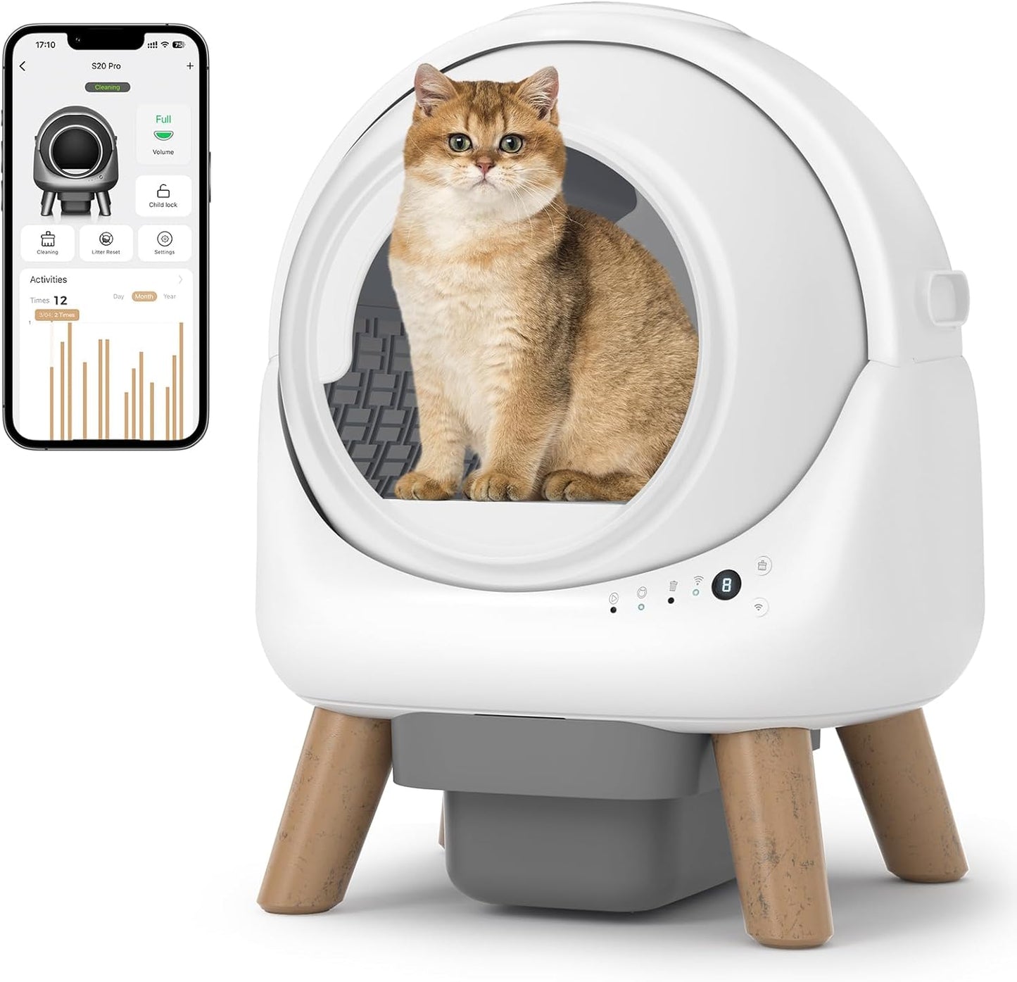 Automatic Self-Cleaning Litter Box with App Control