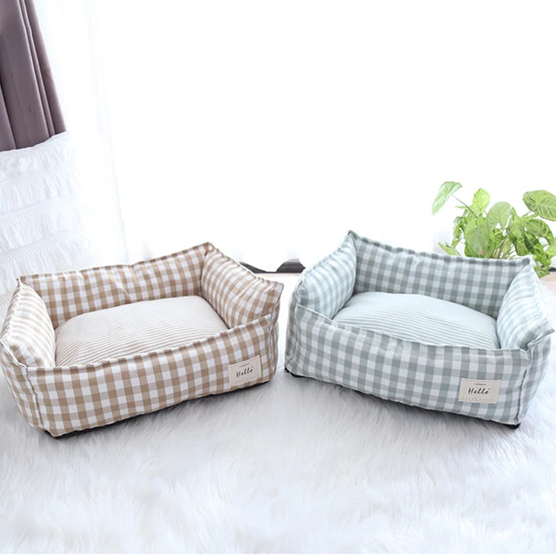 Premium Removable and Washable Cotton Linen Pet Bed for Dogs and Cats - Comfortable Sleeping Mat for Small, Medium, and Large Pets
